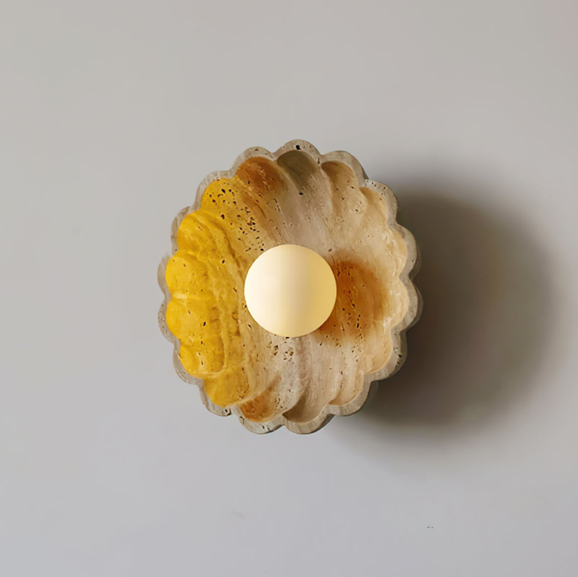 Valielia Flower Wall Lamp Yellow Travertine