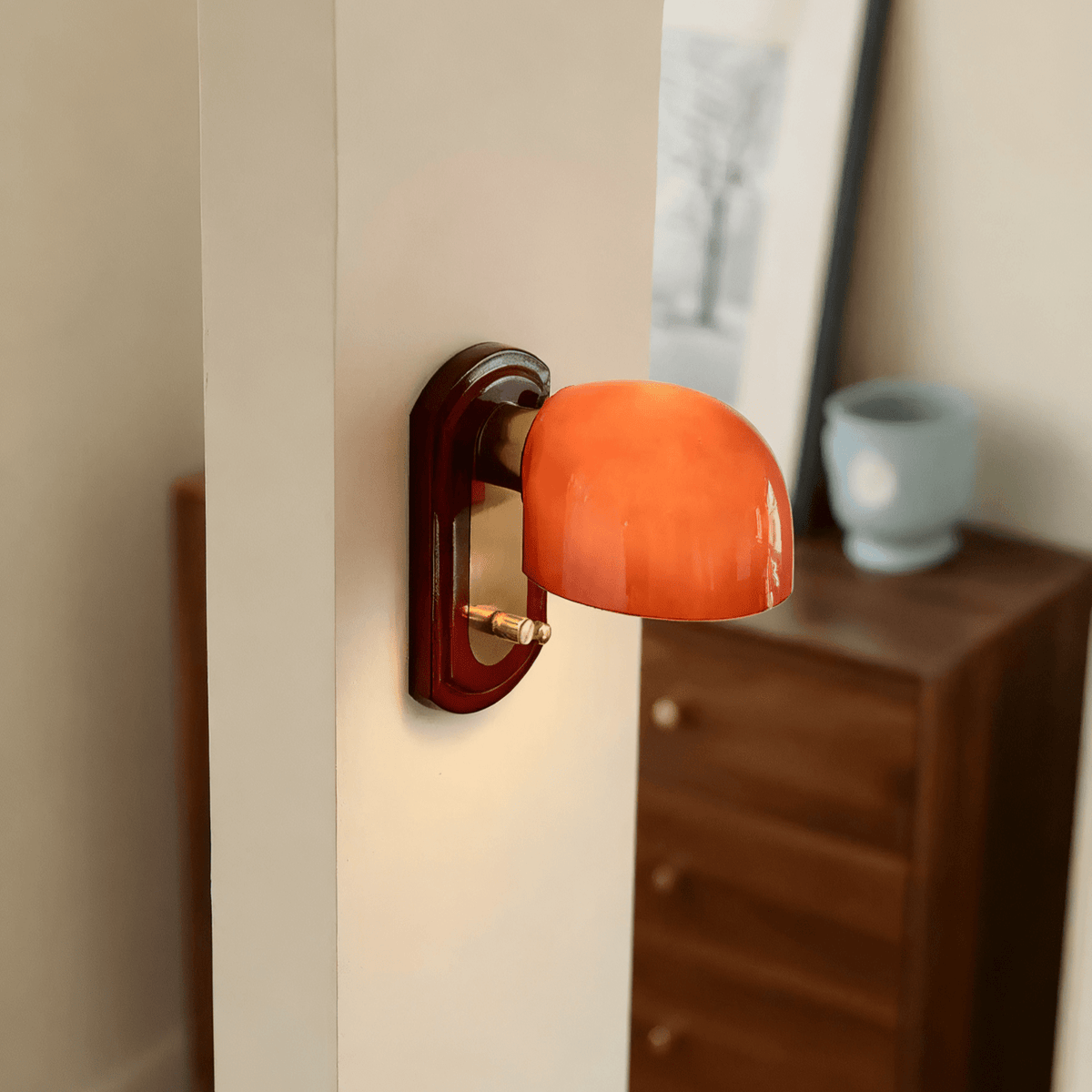 Rufus Scarlet Dome Wall Sconce