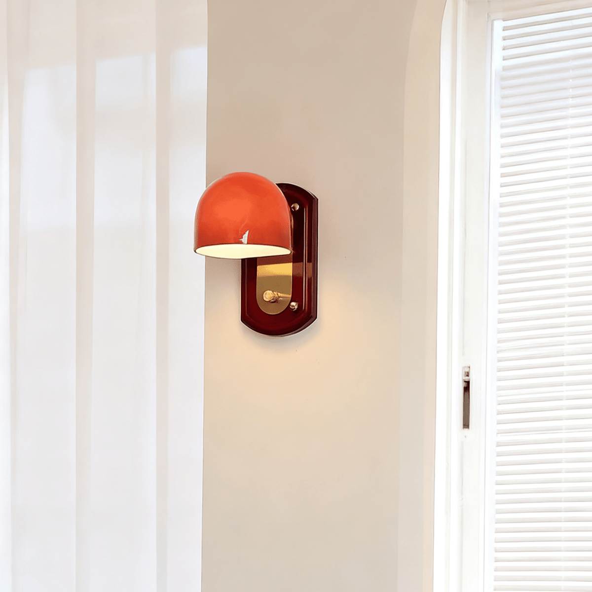 Rufus Scarlet Dome Wall Sconce