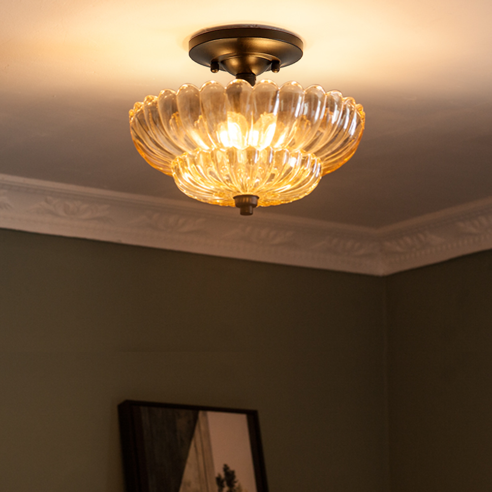 Zabumeri Modern Umbrella Glass Flush Mount Ceiling Light