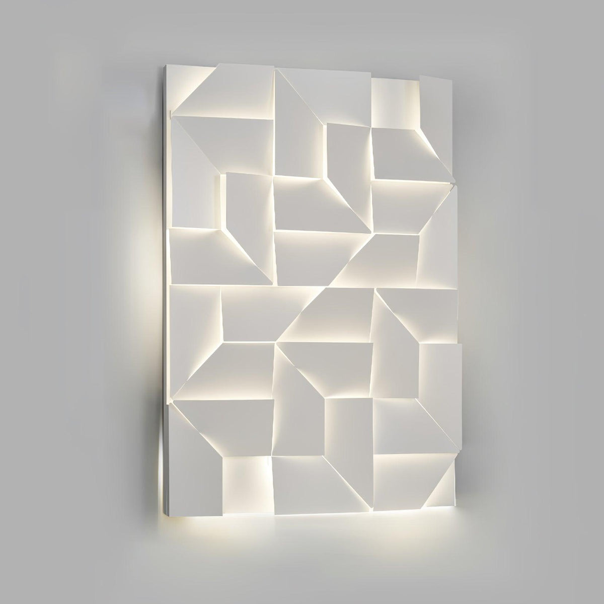Wall Lamp 3D Geometric Panels Layered Light Art Remote Dimming Modern