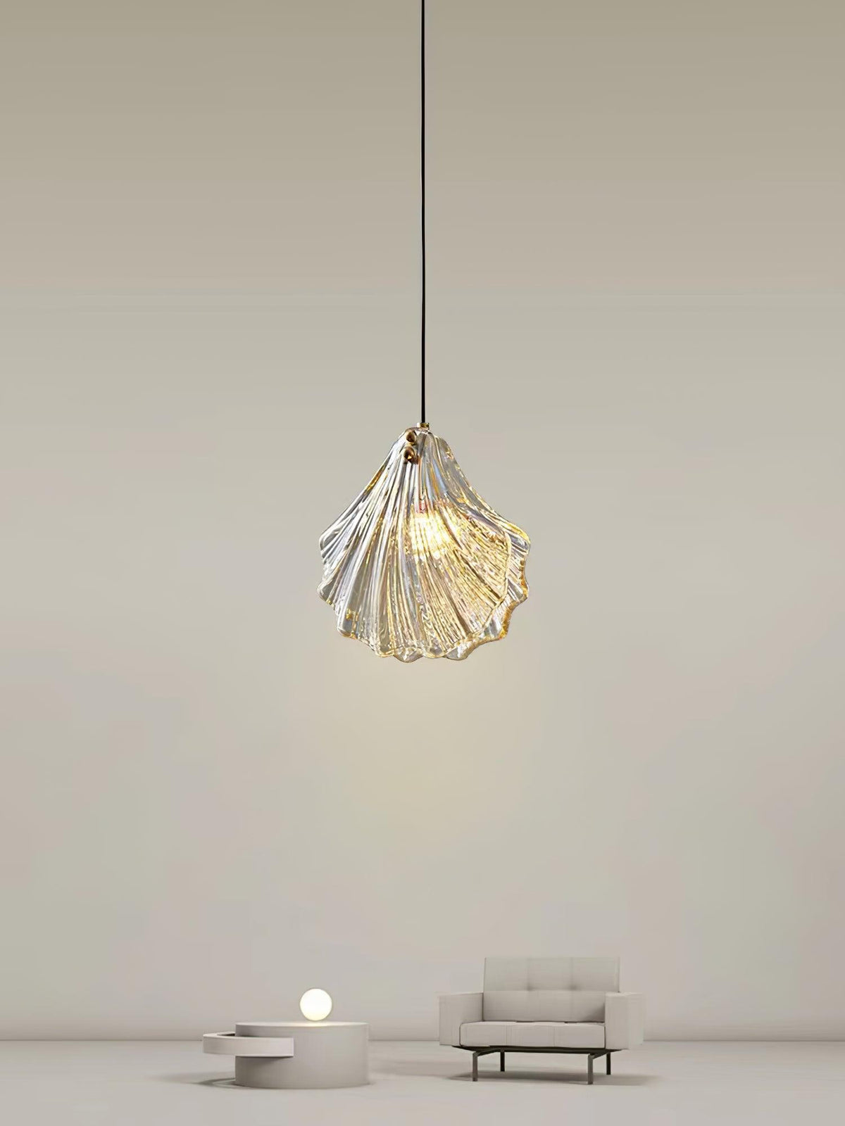 Covene Nordic Art Shell Mini Swag Glass Pendant Light