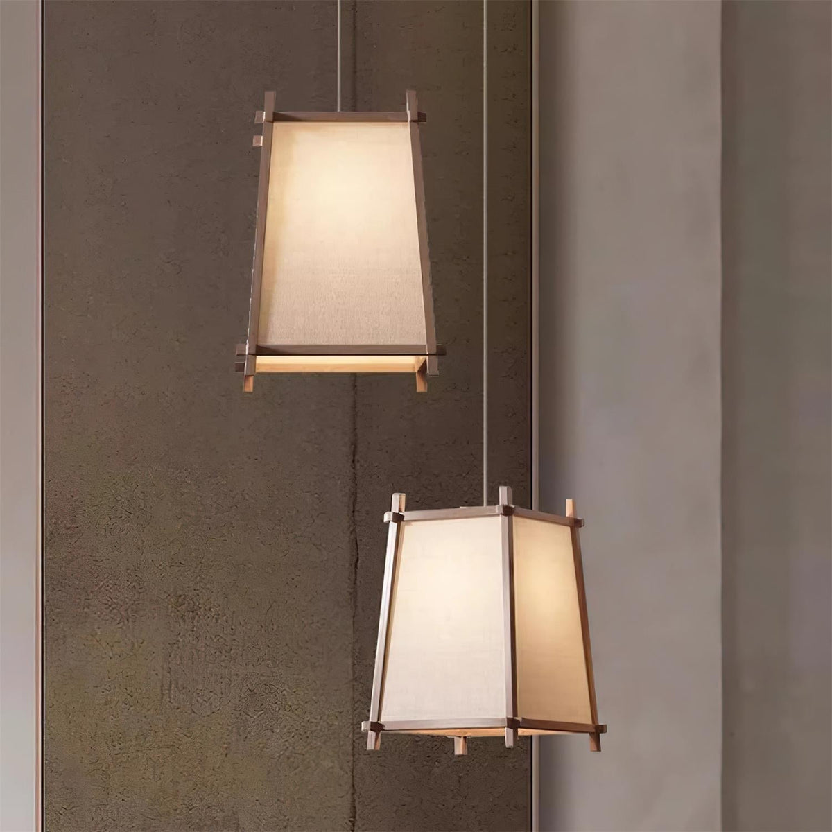 Ritta Pendant Light Fabric Geometric Frame