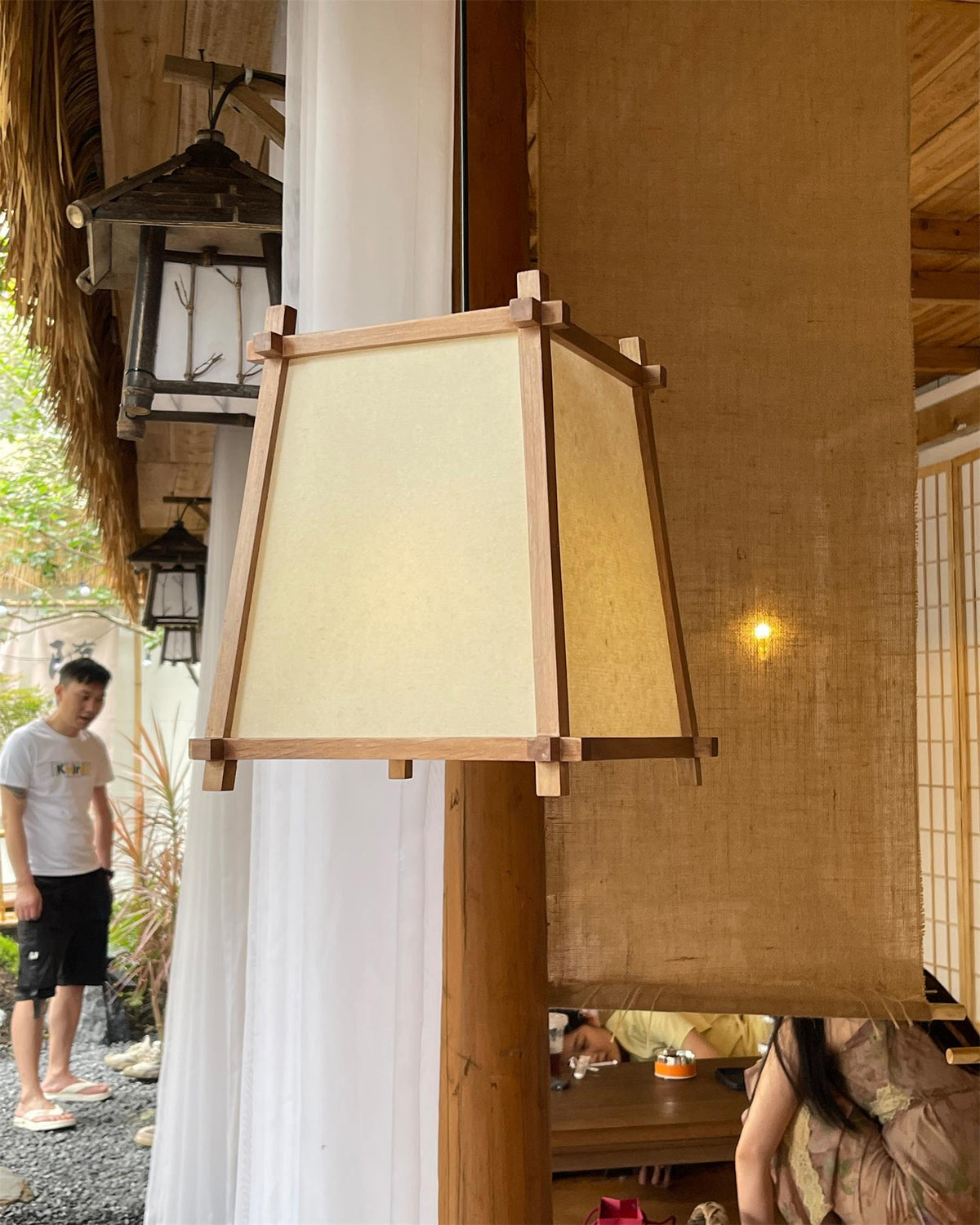 Ritta Pendant Light Fabric Geometric Frame