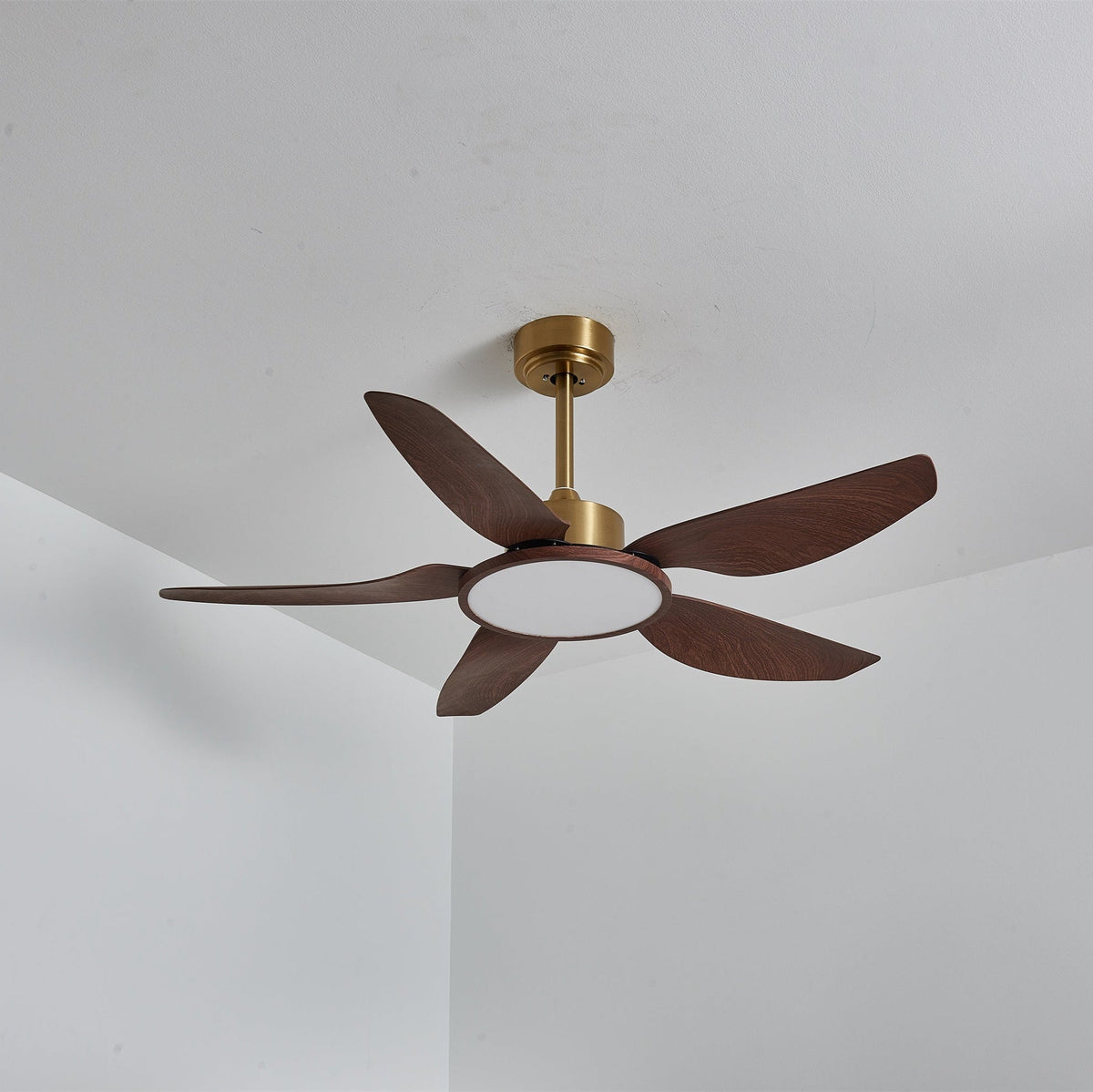 Sylenel Modern Wood Brass Ceiling Fan Light
