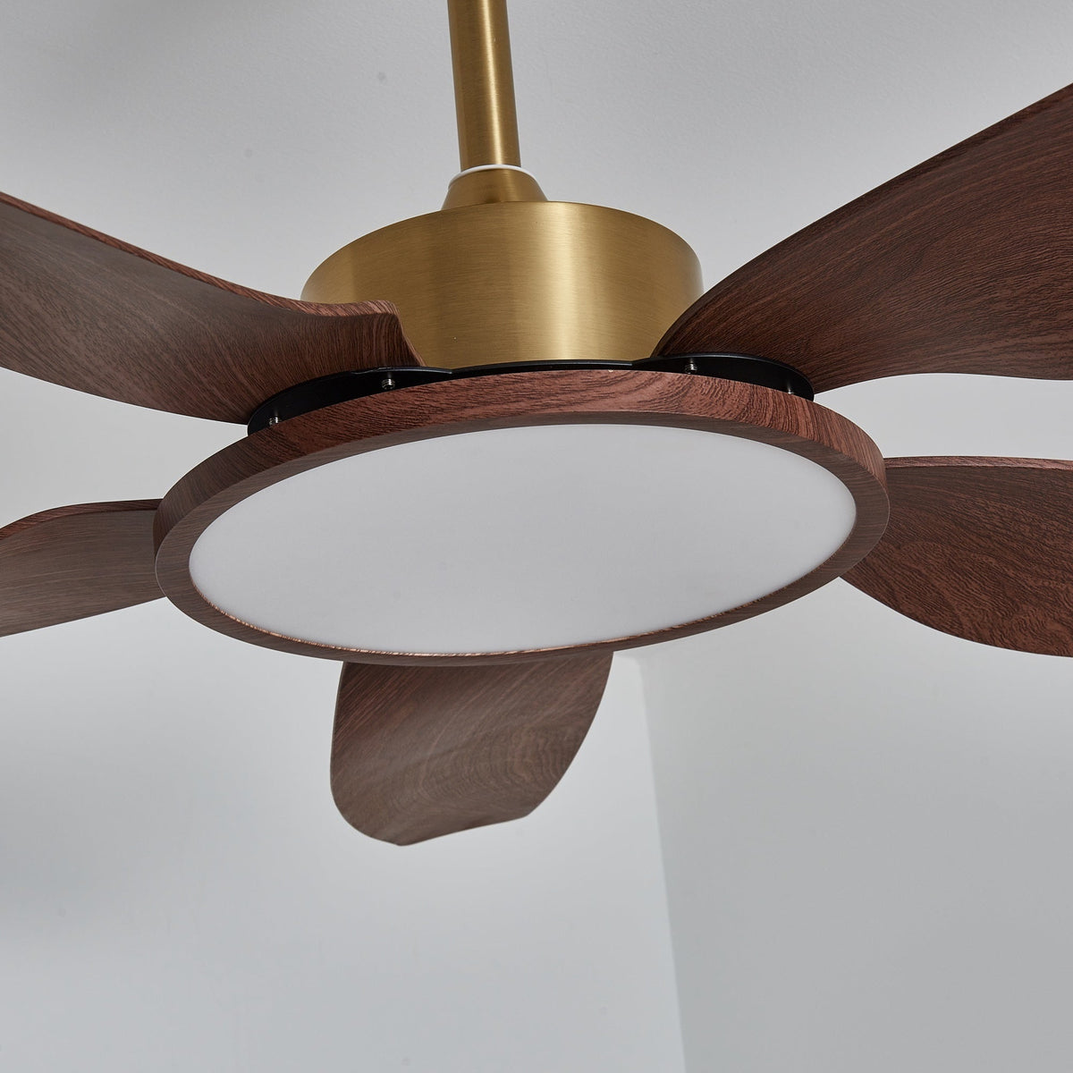 Sylenel Modern Wood Brass Ceiling Fan Light