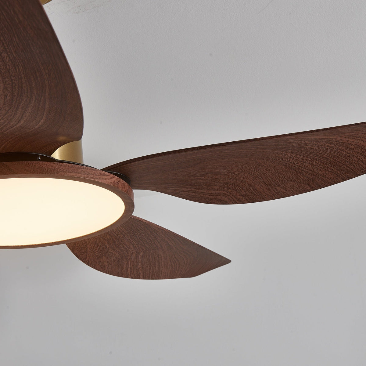Sylenel Modern Wood Brass Ceiling Fan Light