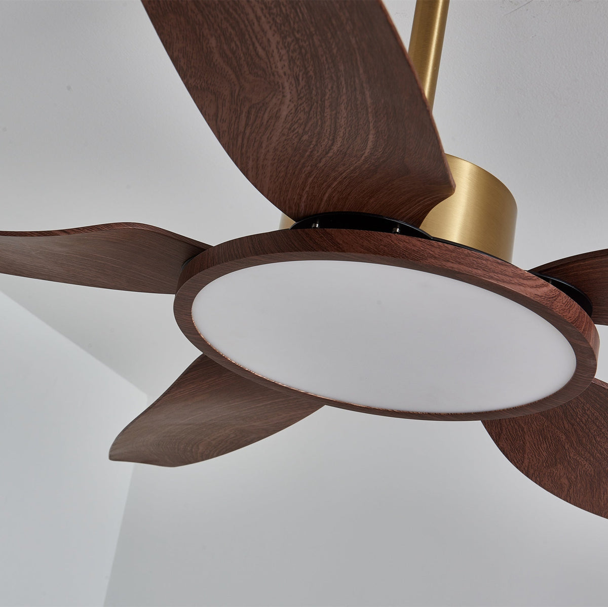 Sylenel Modern Wood Brass Ceiling Fan Light