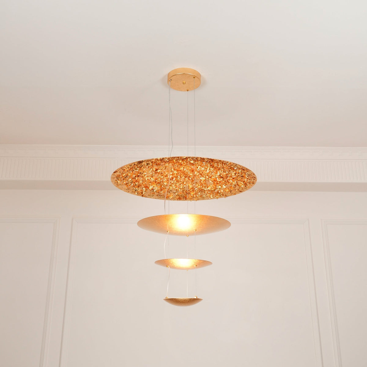 Phelion Layered Gold Foil Pendant Light