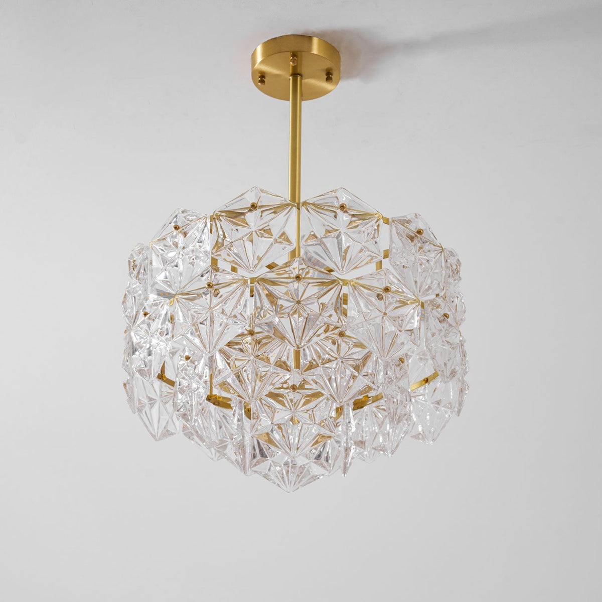 Eirararia Chandelier Snowflake Glass Gold