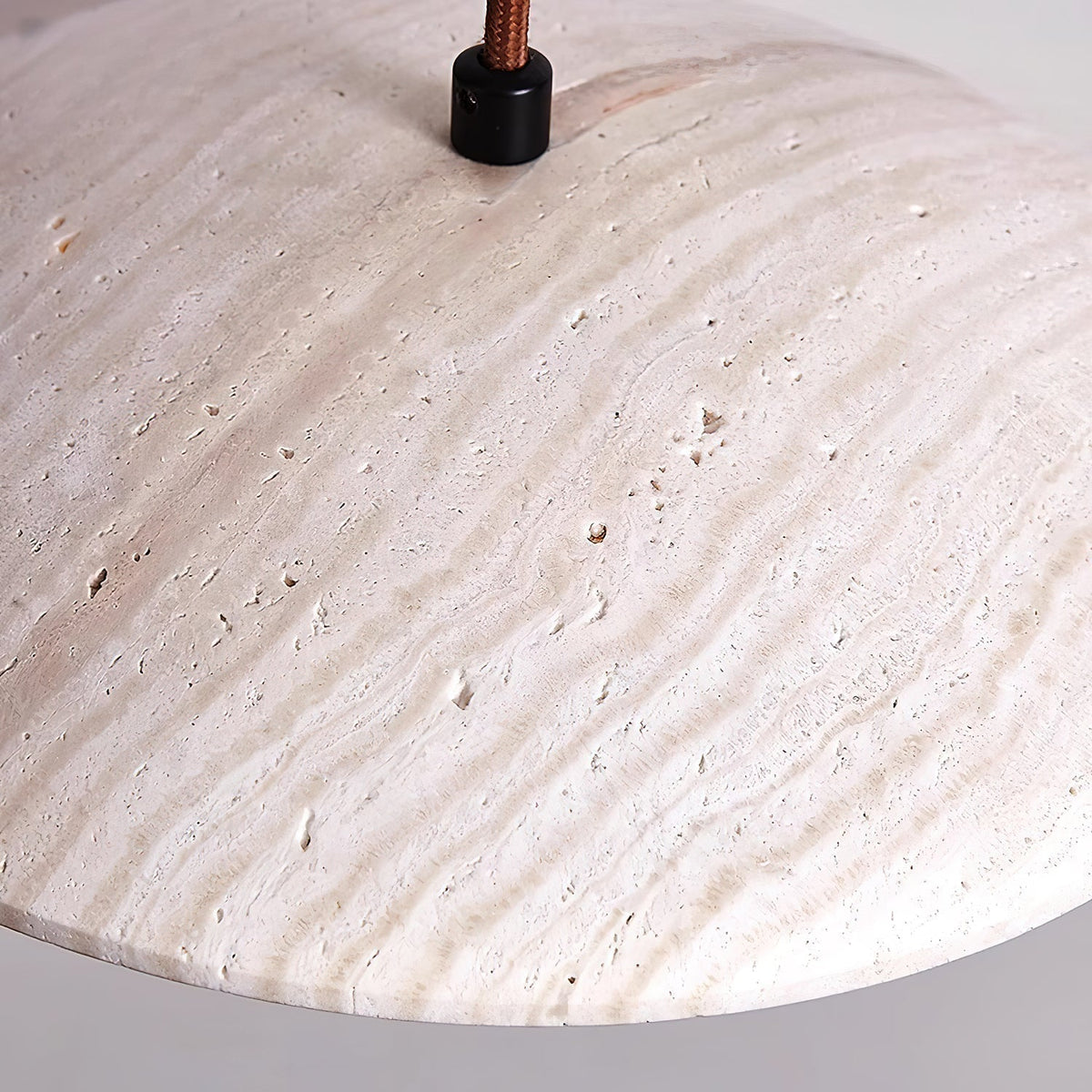 Bax Wide-Brim Travertine Pendant Light
