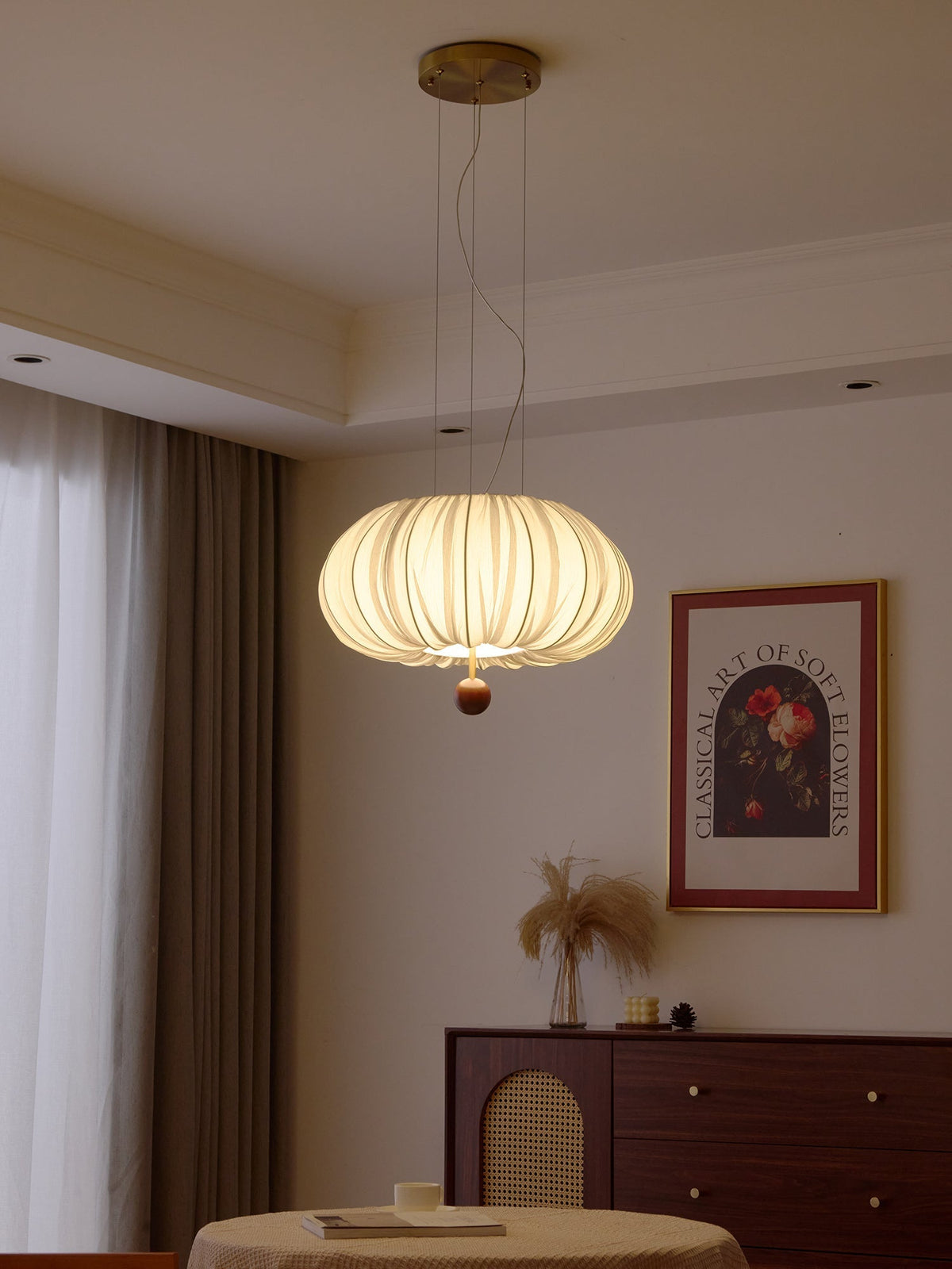 Vasilen Premium Nordic Art Balloon Wood Fabric Ceiling Light