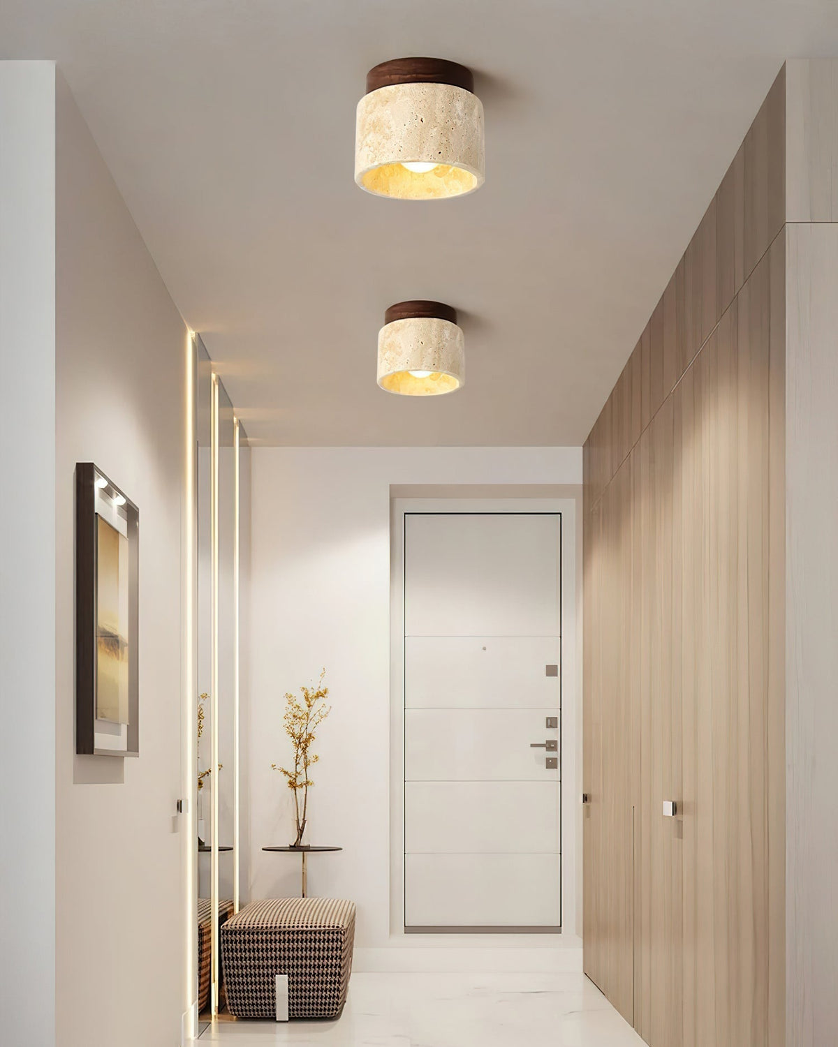 Lysaen Stone Travertine Ceiling Light