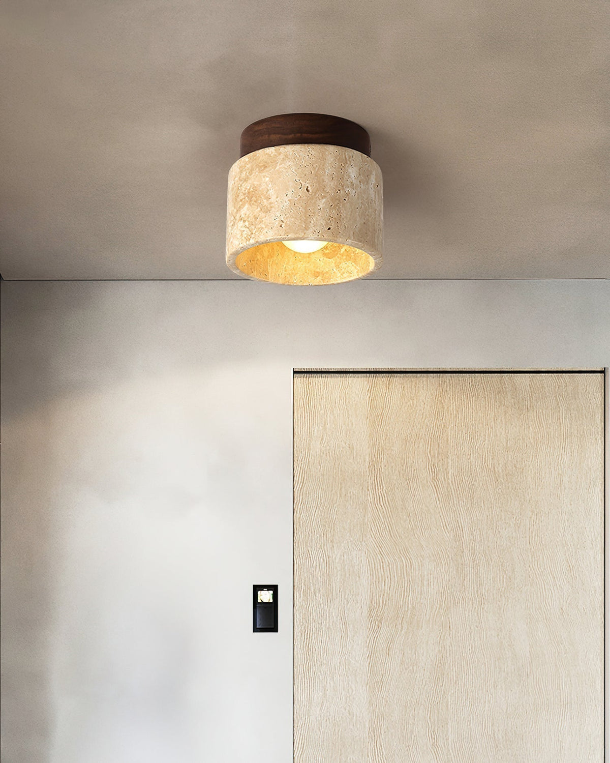 Lysaen Stone Travertine Ceiling Light