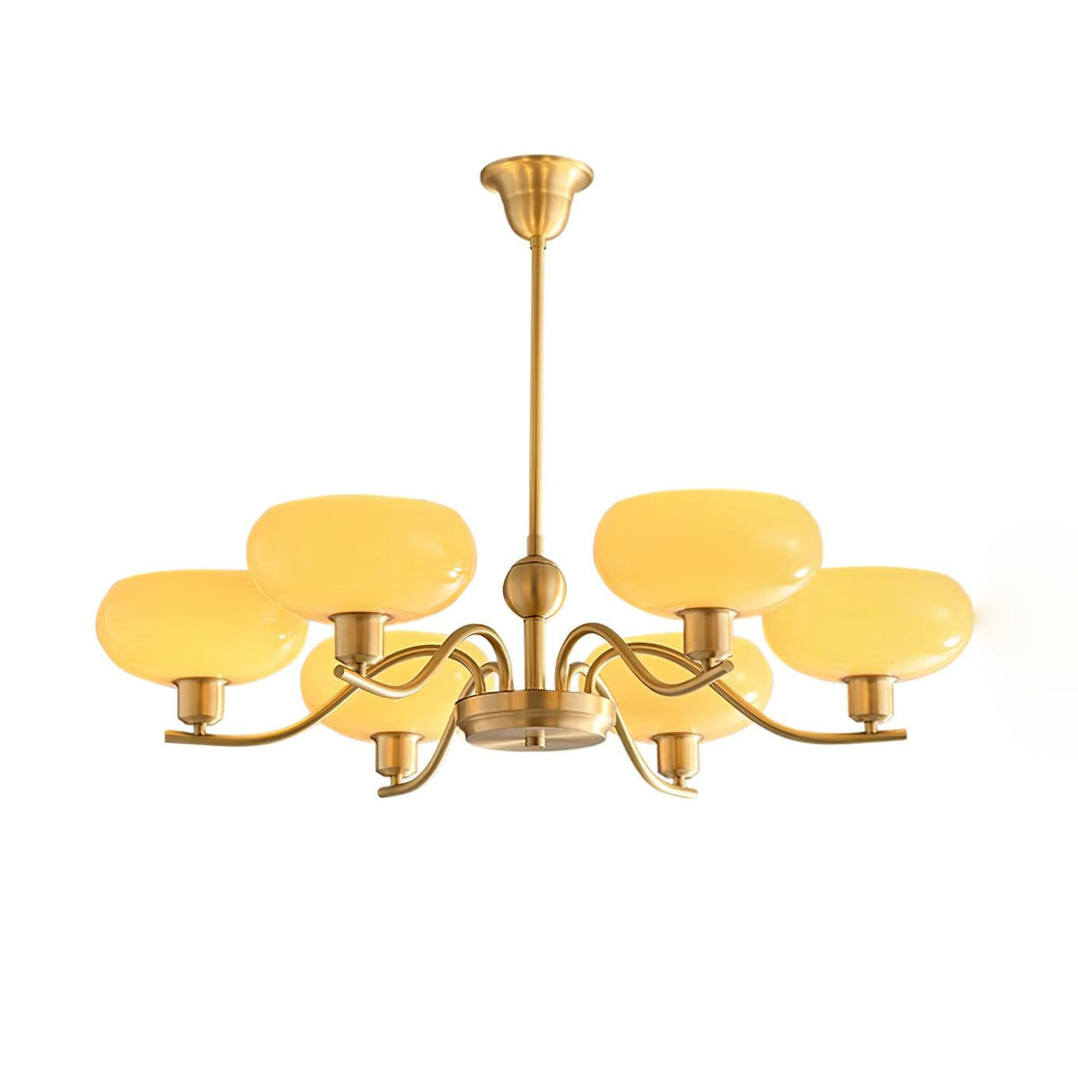 Hanna Chandelier Brass and Glass