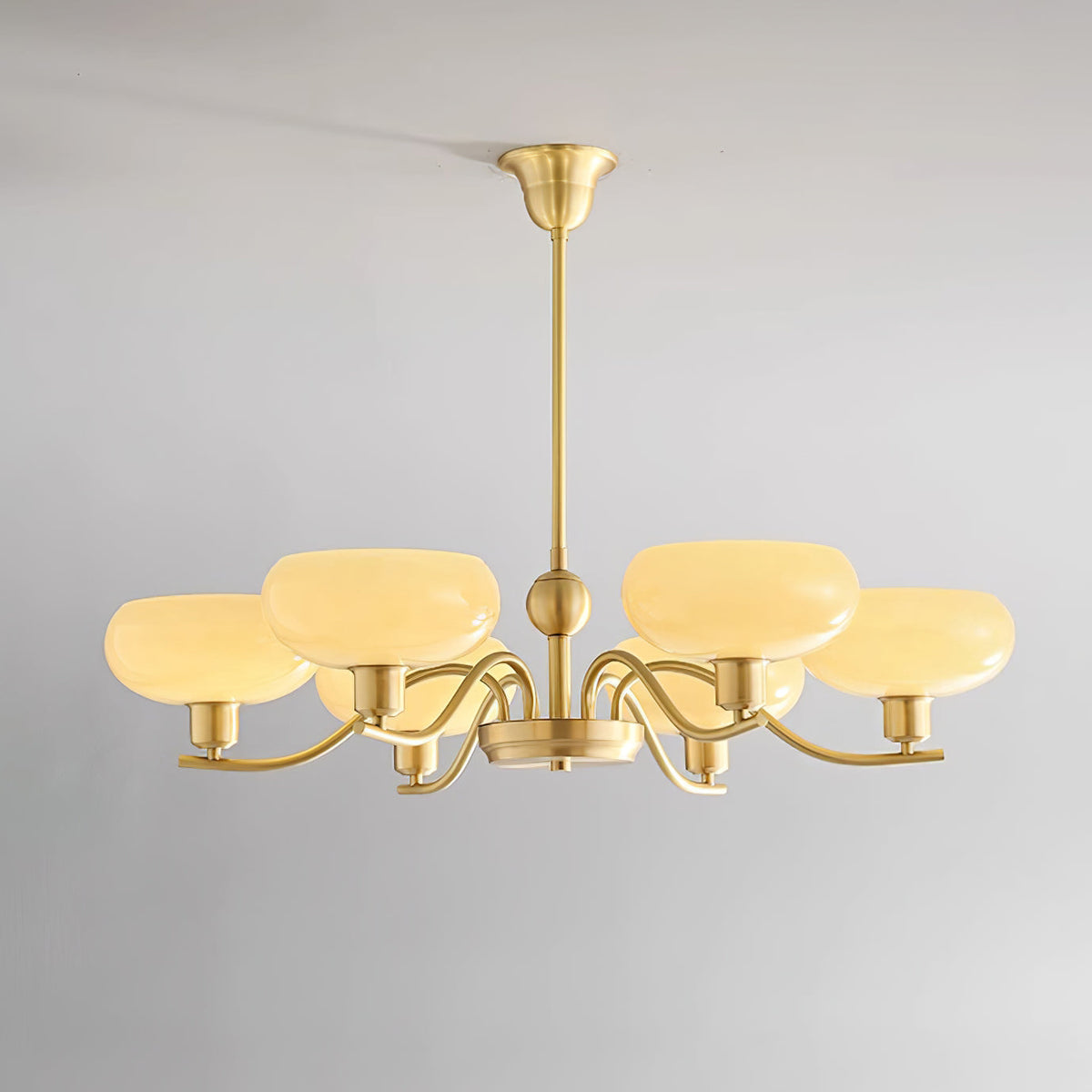 Hanna Chandelier Brass and Glass