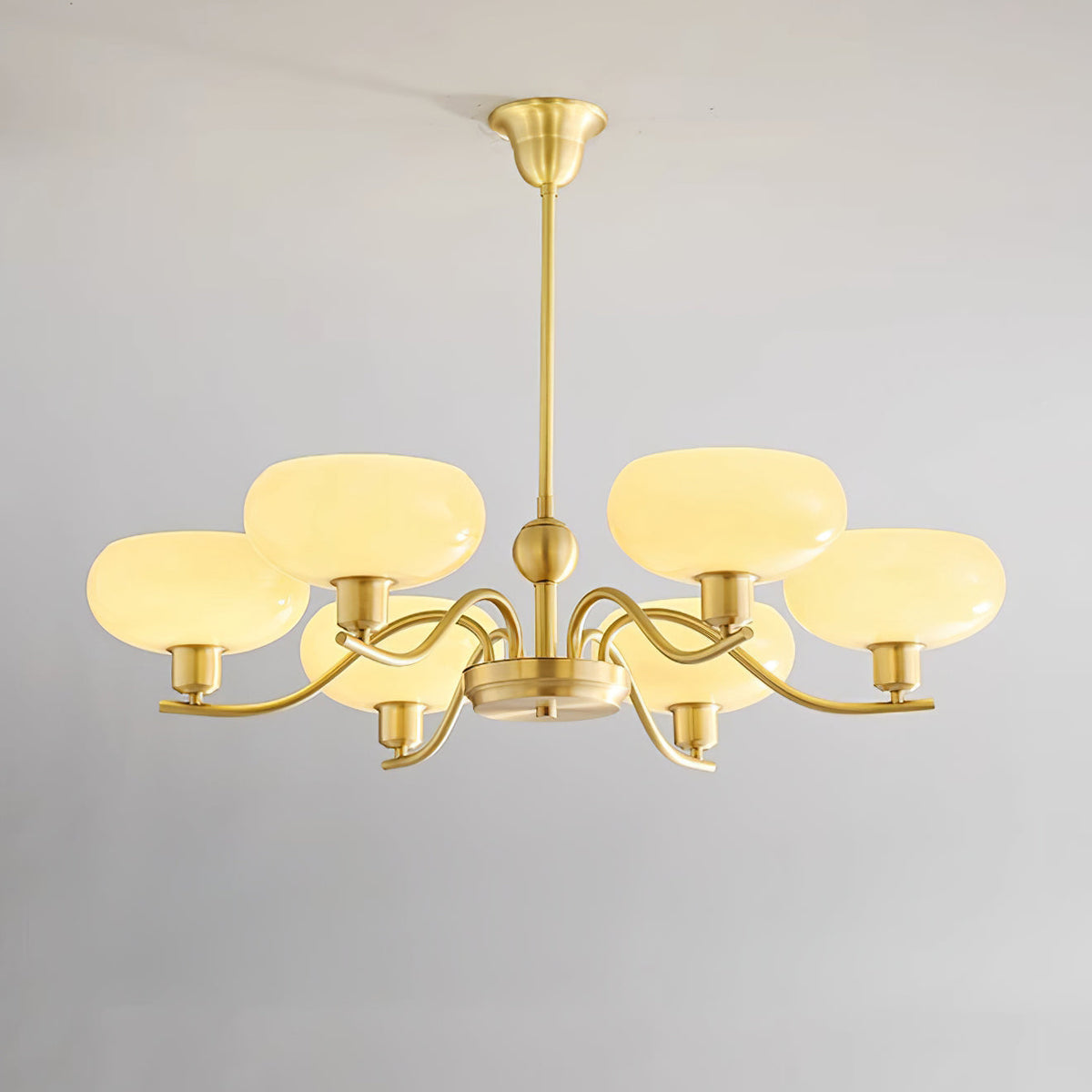 Hanna Chandelier Brass and Glass