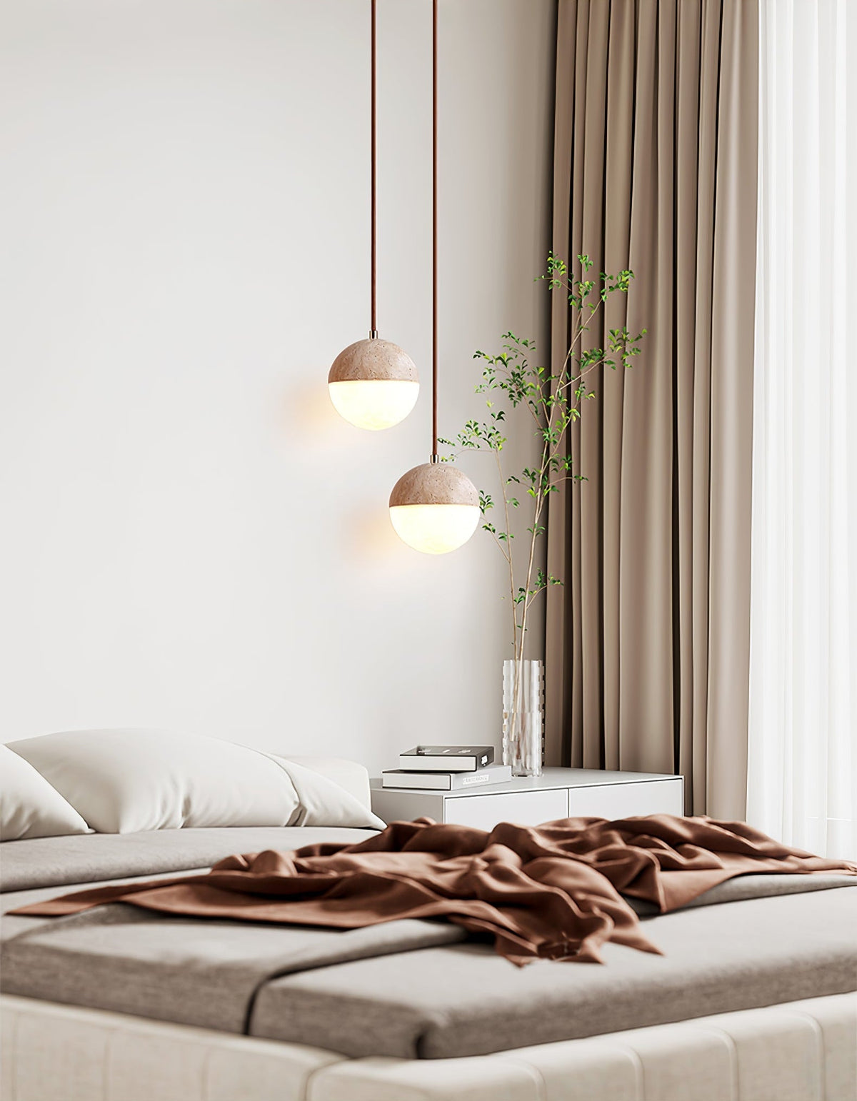 Vendrick Travertine Pendant Light