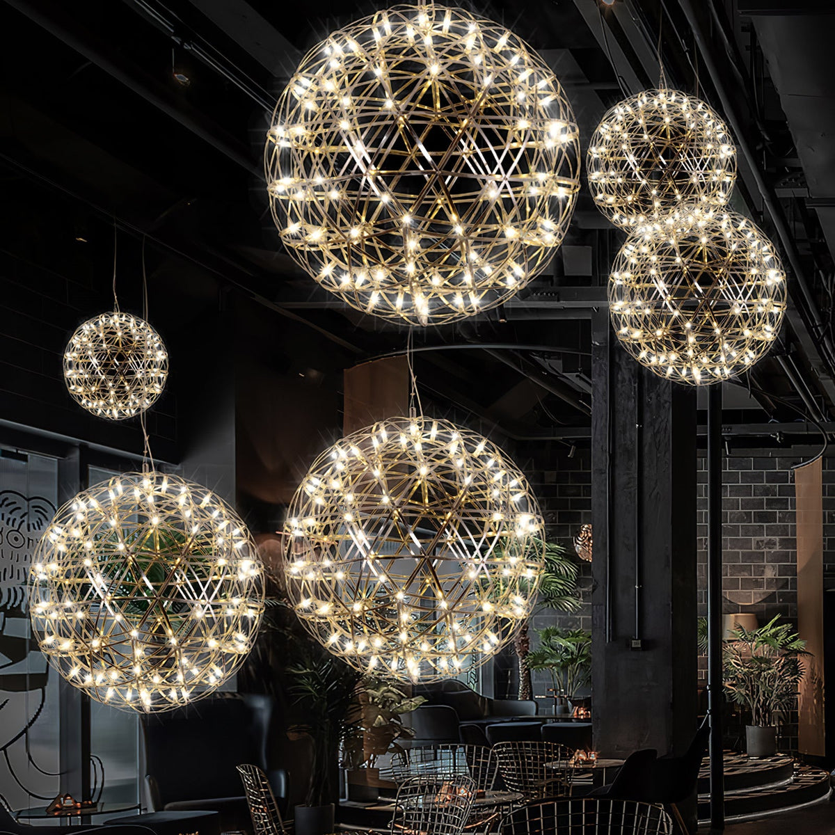 Delcourt Silver Spark Ball Pendant Light