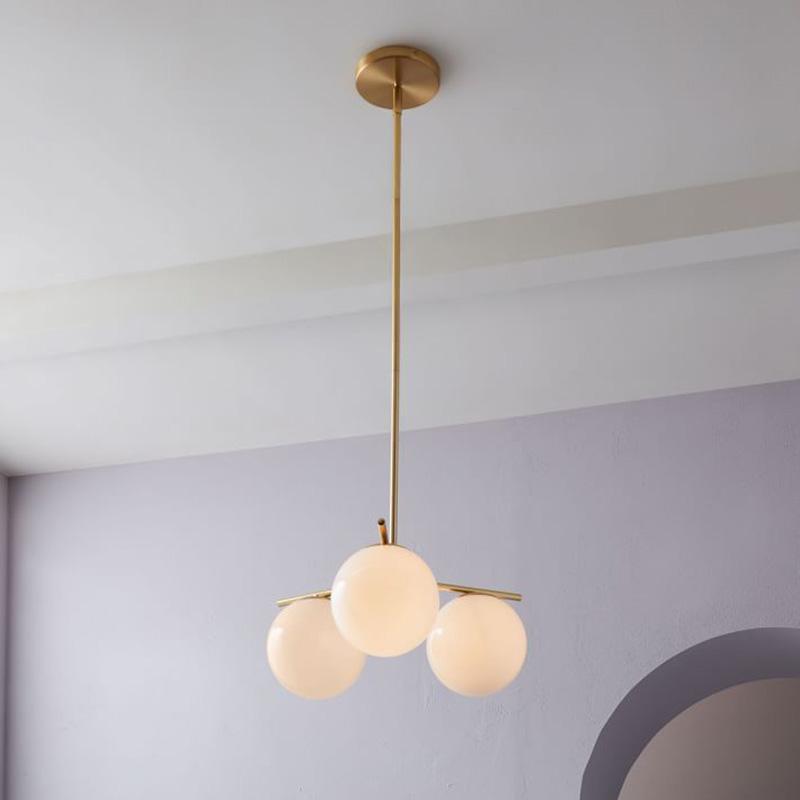 Casoella Chandelier Sphere & Stem Modern Gold LED