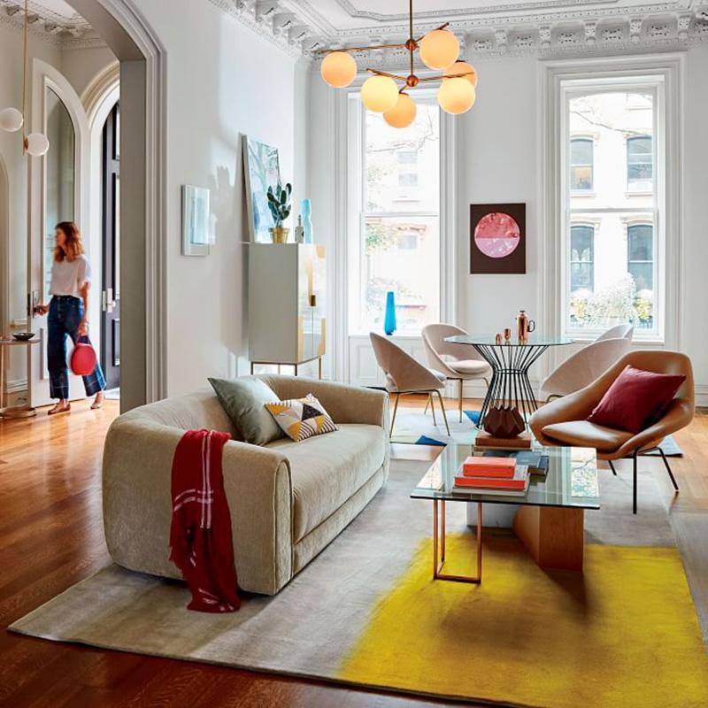 Casoella Chandelier Sphere & Stem Modern Gold LED