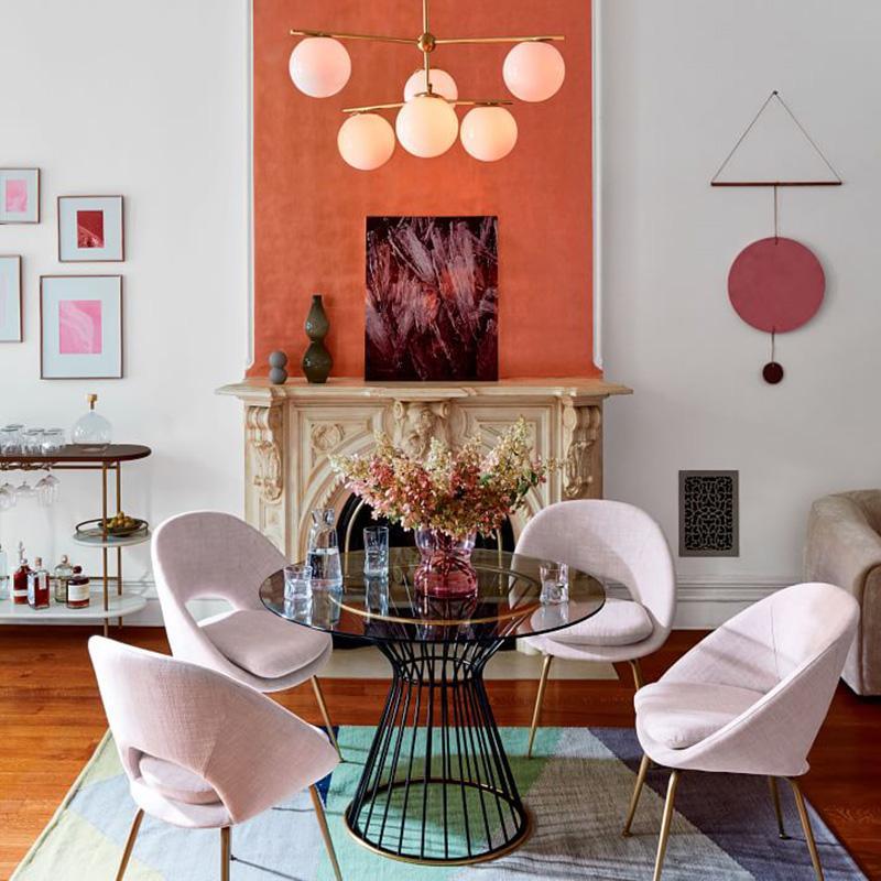 Casoella Chandelier Sphere & Stem Modern Gold LED