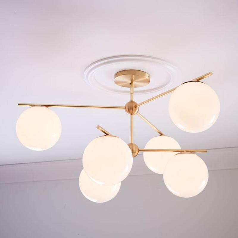 Casoella Chandelier Sphere & Stem Modern Gold LED