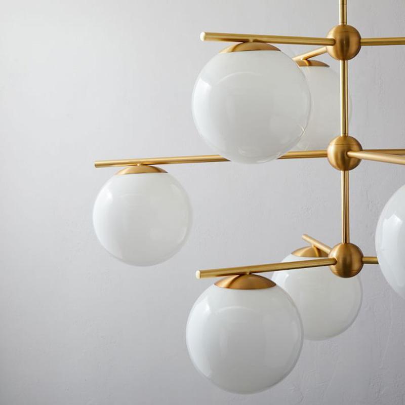 Casoella Chandelier Sphere & Stem Modern Gold LED
