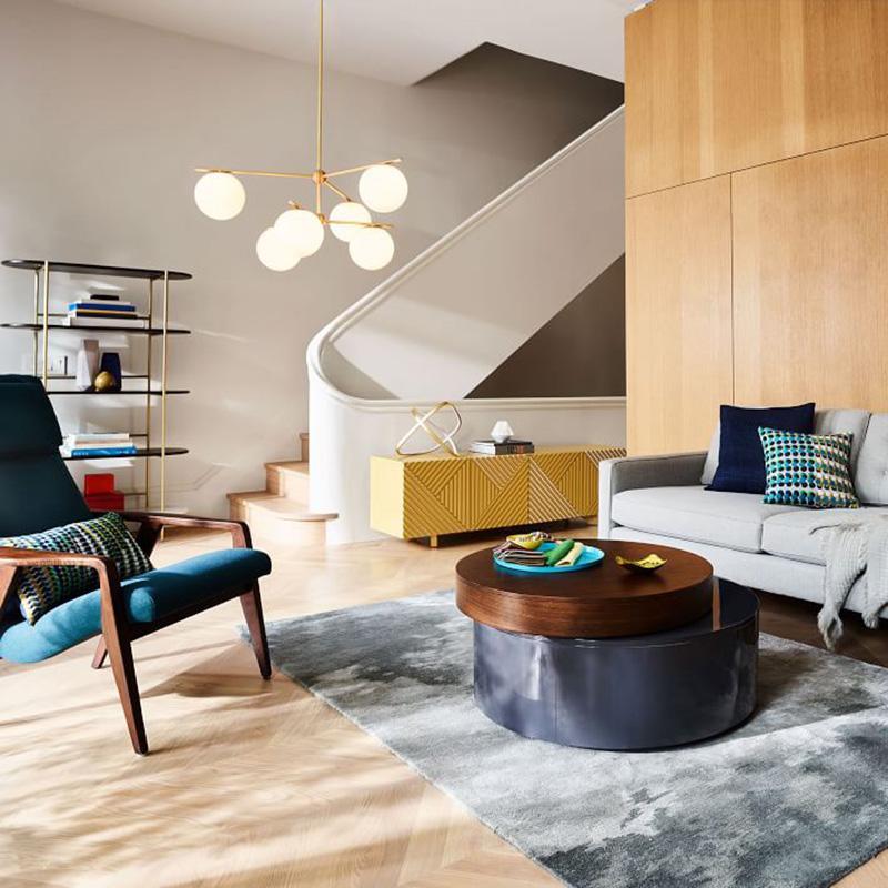 Casoella Chandelier Sphere & Stem Modern Gold LED