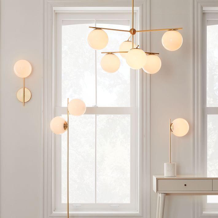 Casoella Chandelier Sphere & Stem Modern Gold LED
