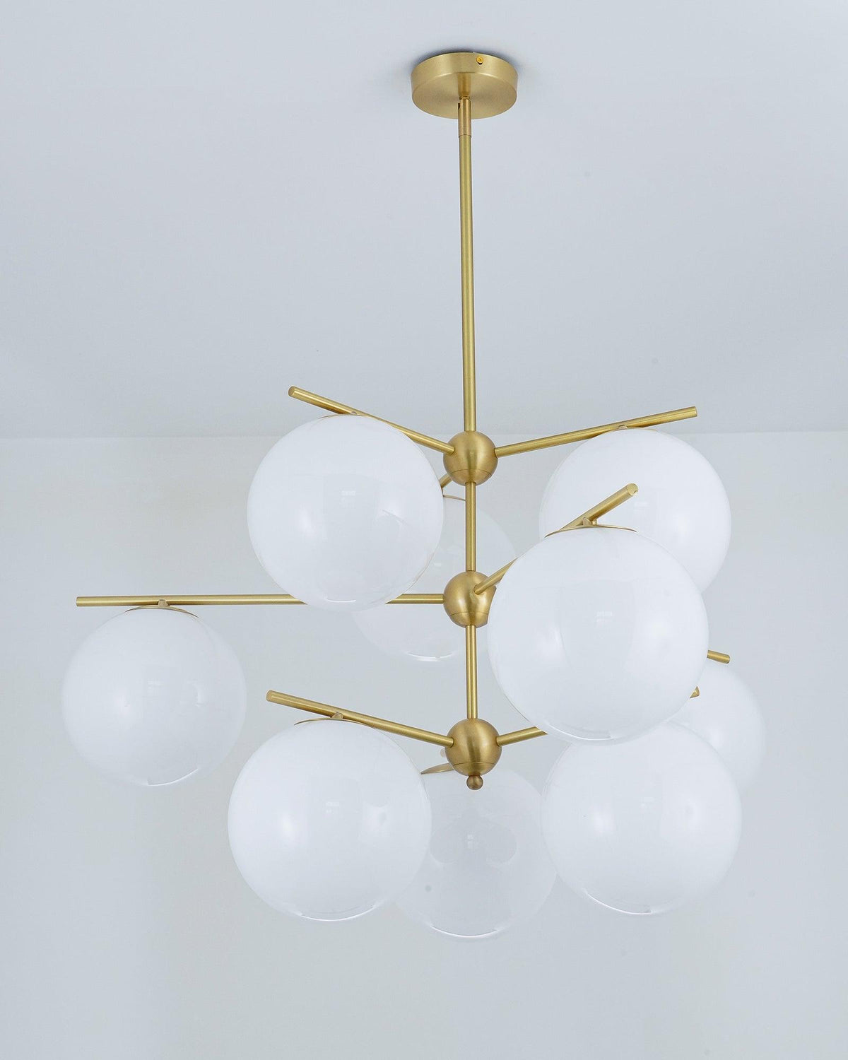 Casoella Chandelier Sphere & Stem Modern Gold LED