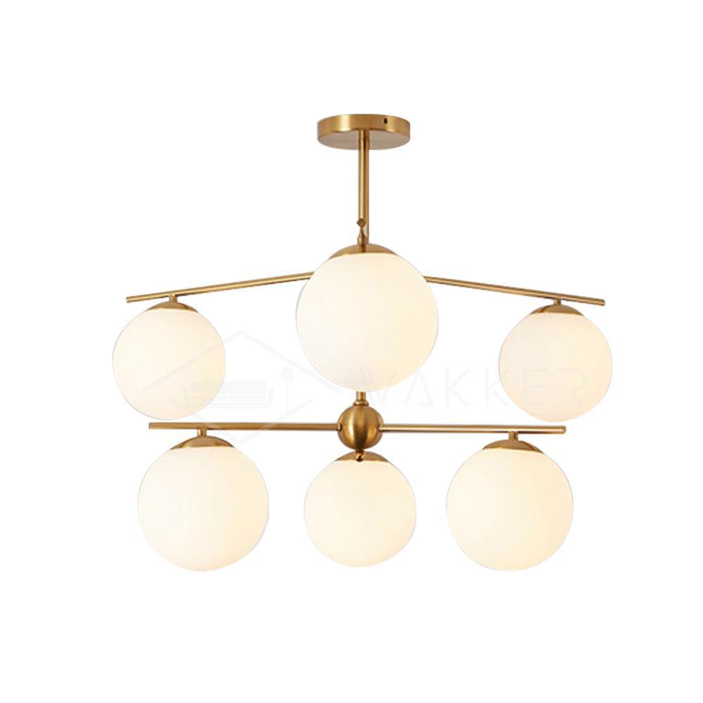 Casoella Chandelier Sphere & Stem Modern Gold LED