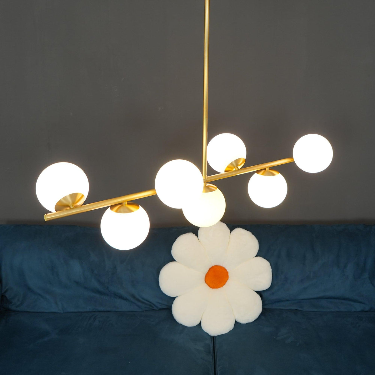 Casoella Chandelier Sphere & Stem Modern Gold LED