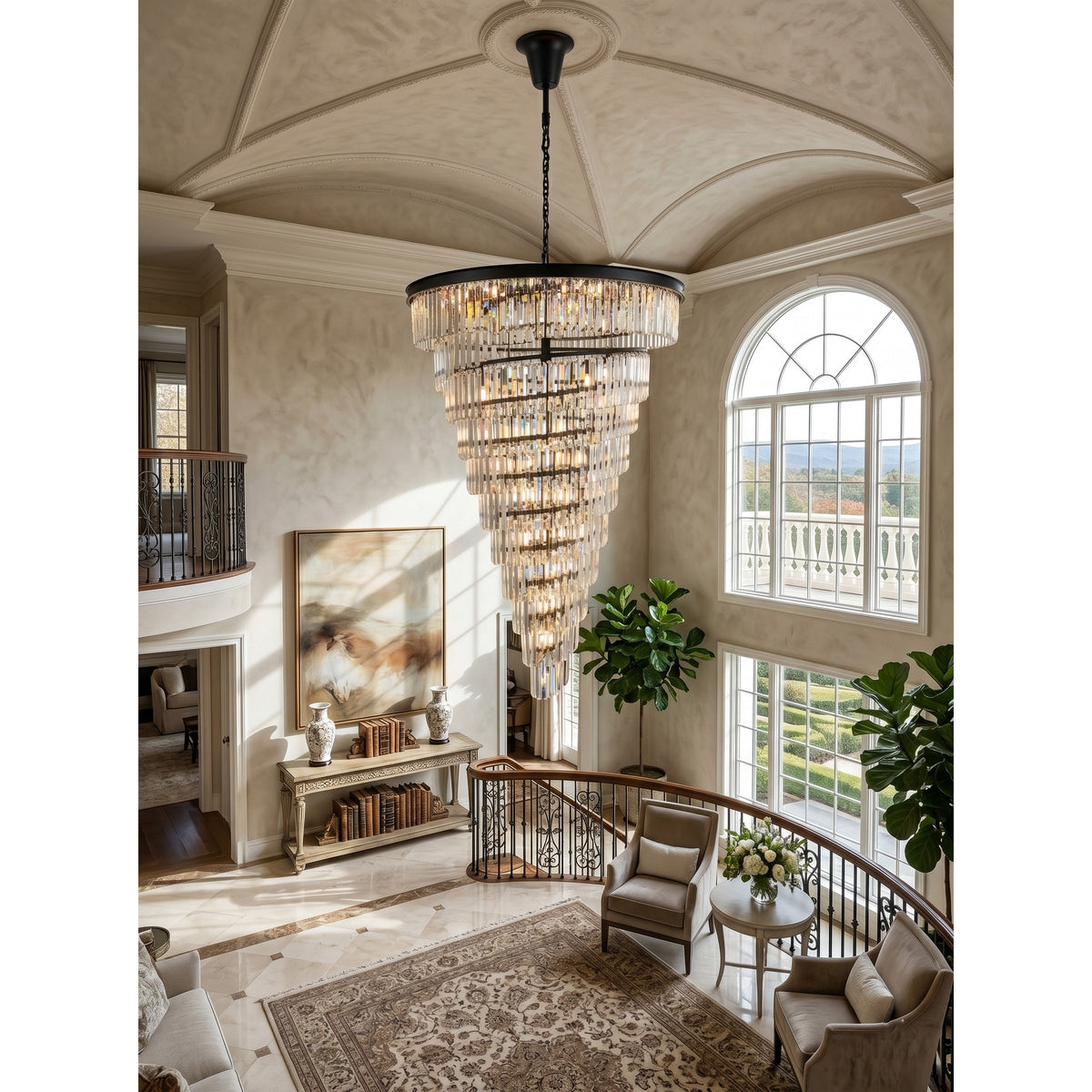 Vantorys Tiered Layered Crystal Chandelier