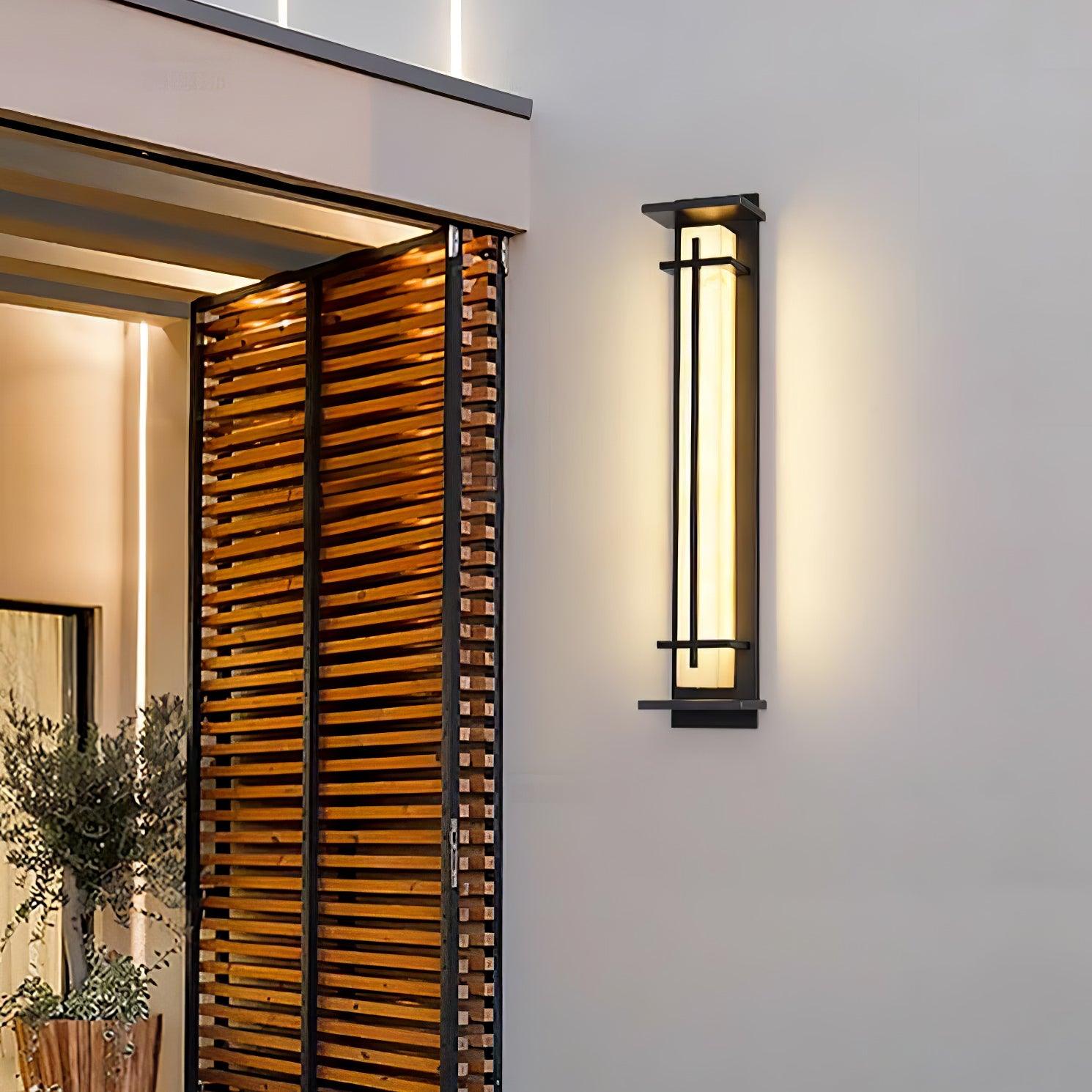 Ray Square Outdoor Wall Light Imitation Alabaster Waterproof