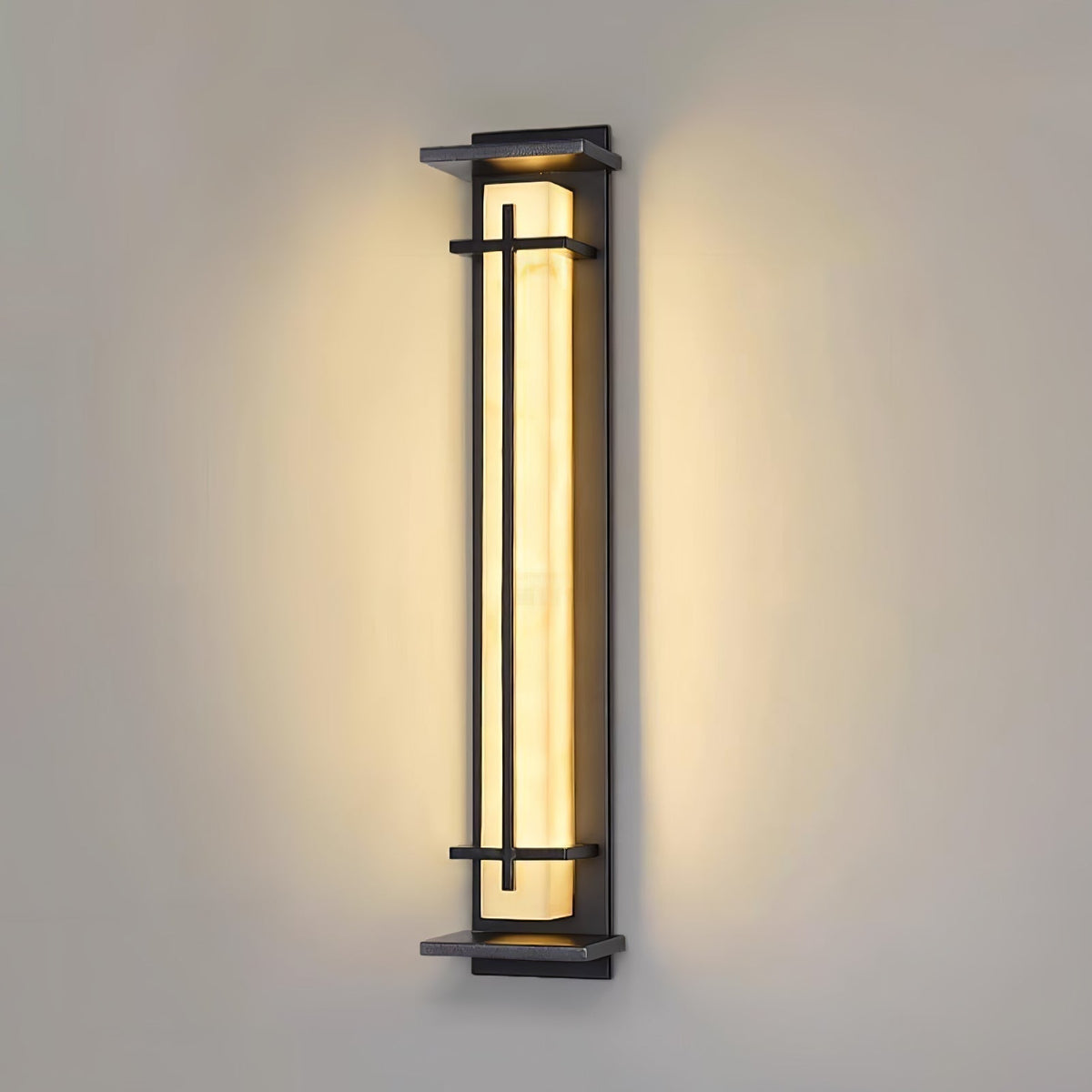 Avenirette Square Outdoor Wall Light Imitation Alabaster Waterproof