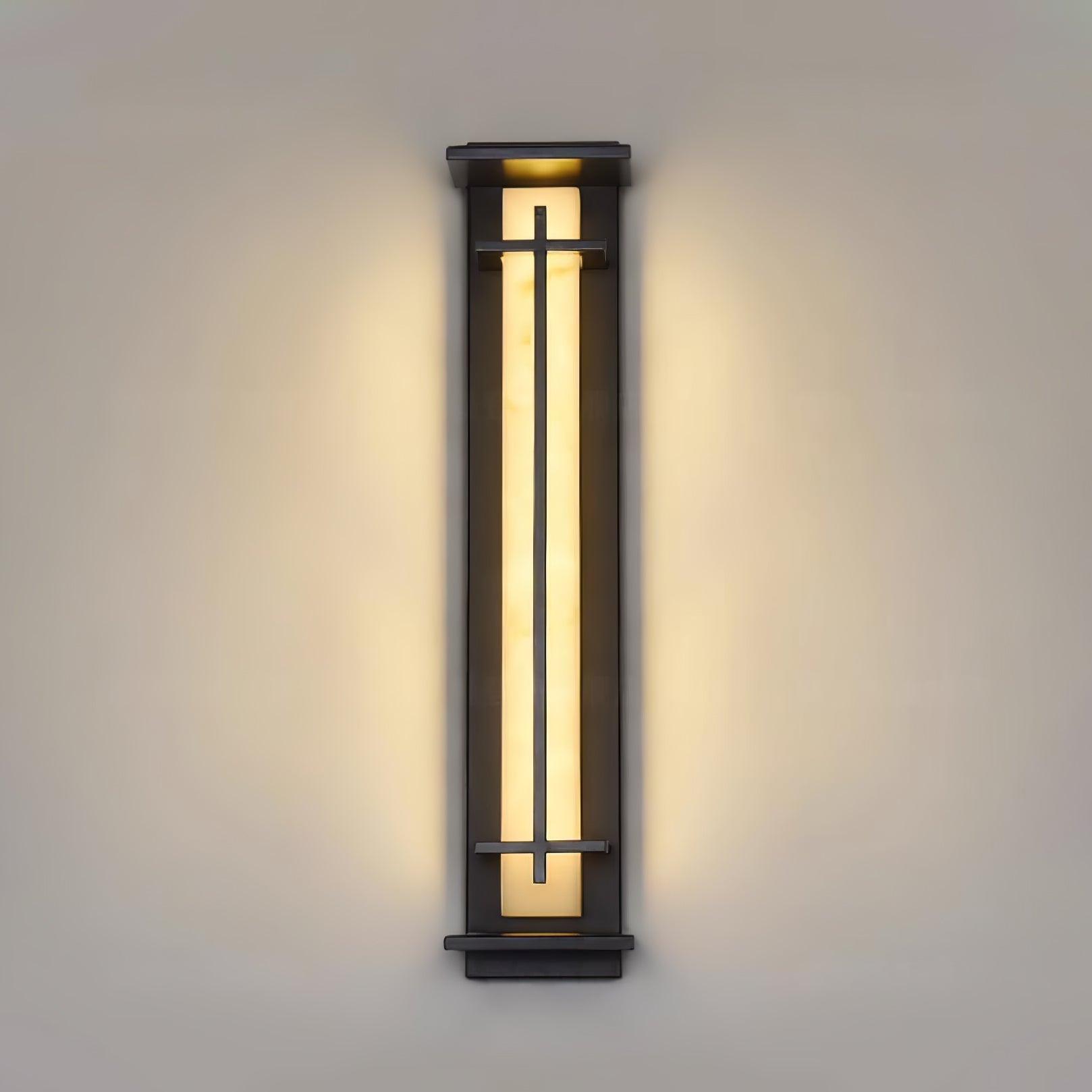 Ray Square Outdoor Wall Light Imitation Alabaster Waterproof