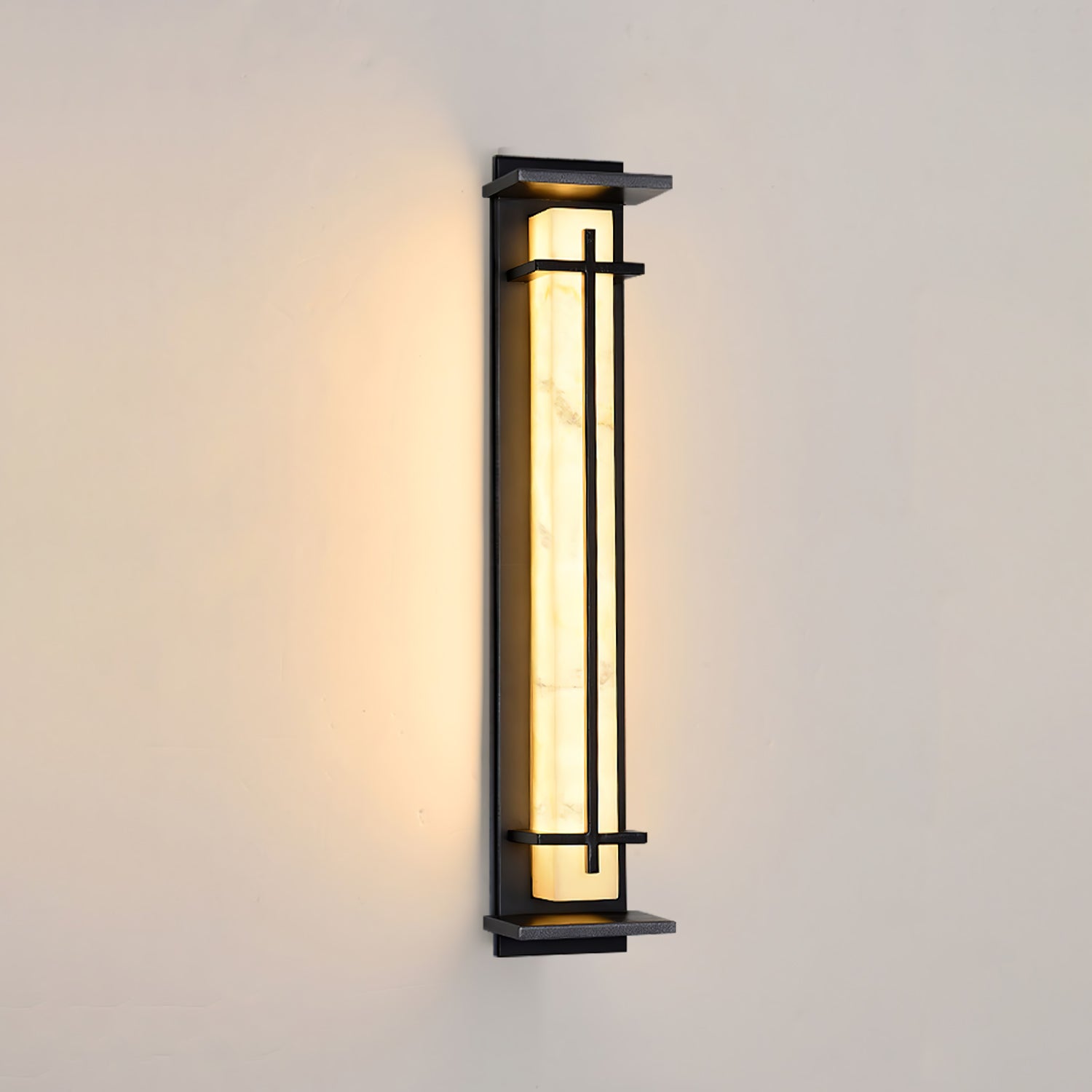 Ray Square Outdoor Wall Light Imitation Alabaster Waterproof