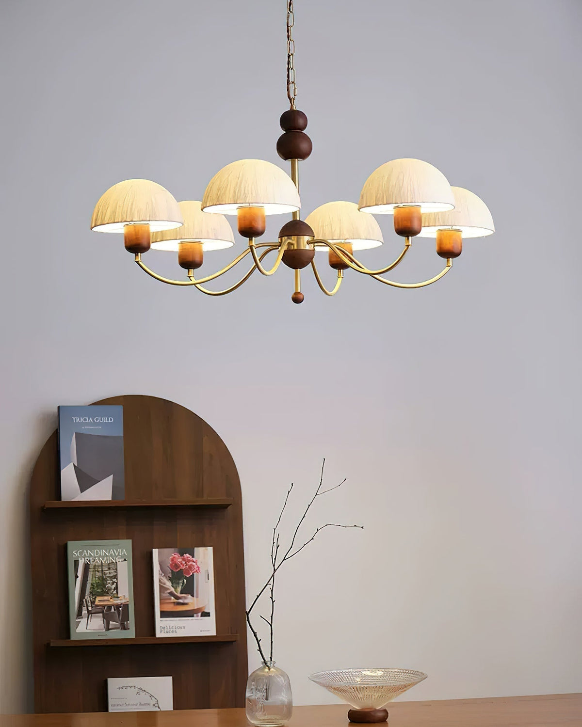 Core Chandelier Rice Paper Mid-Century
