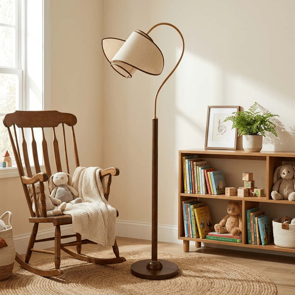 Corvienne Curved Neck Floor Lamp