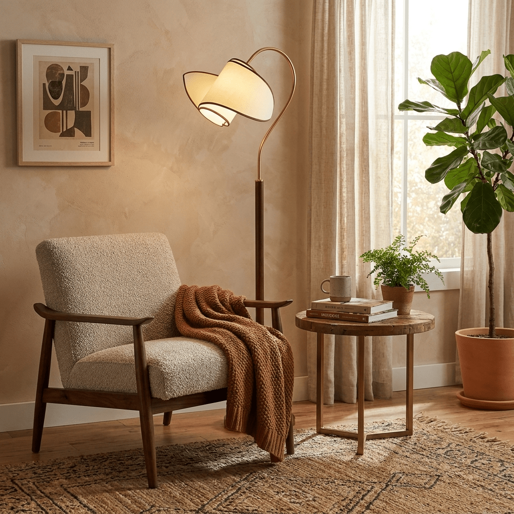 Corvienne Curved Neck Floor Lamp