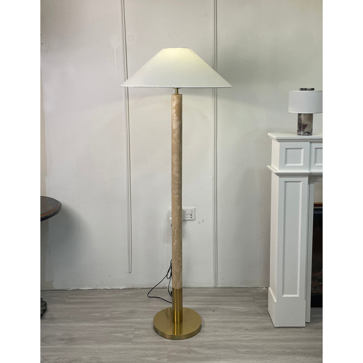 Vesperiel Travertine Floor Lamp