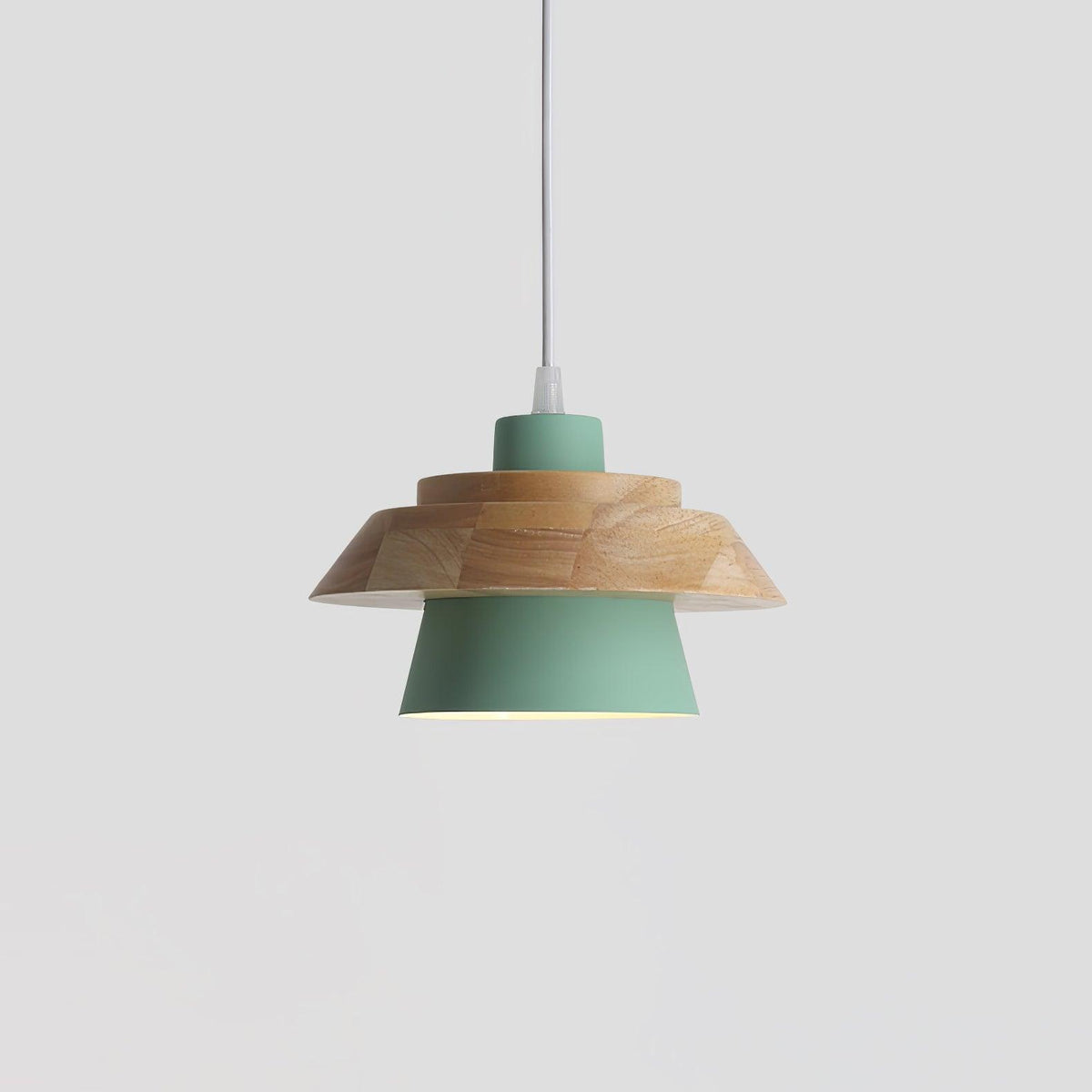 Fodobak Modern Metal/Wood Pendant Light, Multi Color