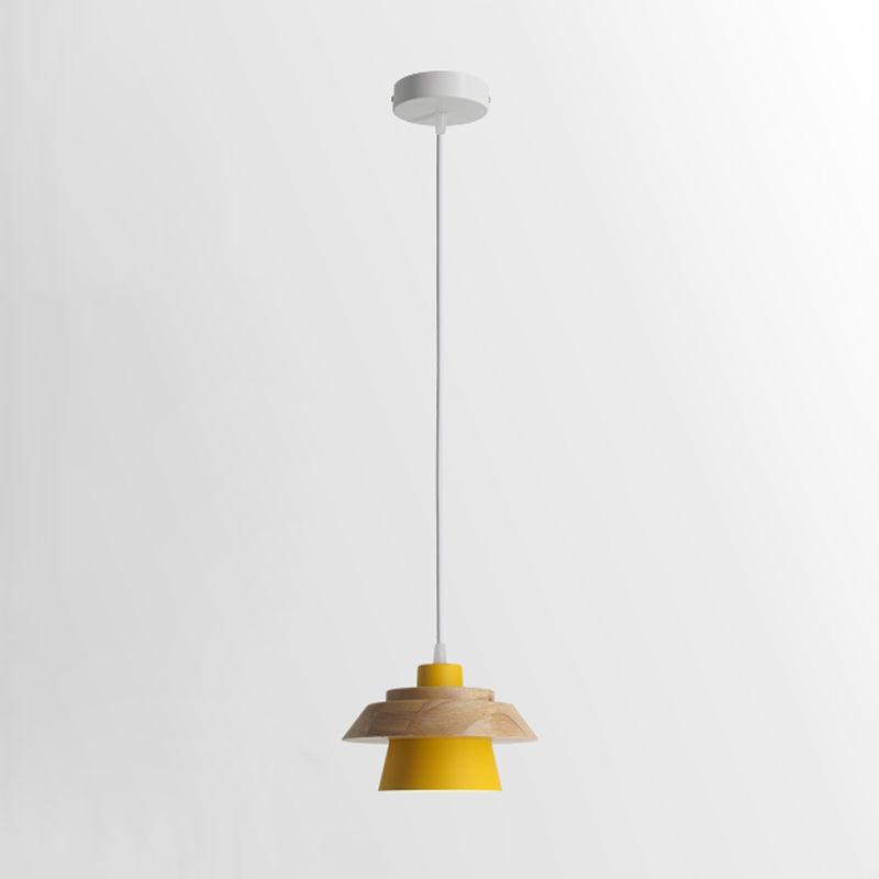 Fodobak Modern Metal/Wood Pendant Light, Multi Color