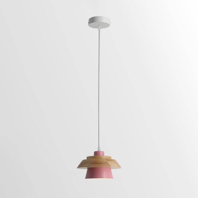 Fodobak Modern Metal/Wood Pendant Light, Multi Color