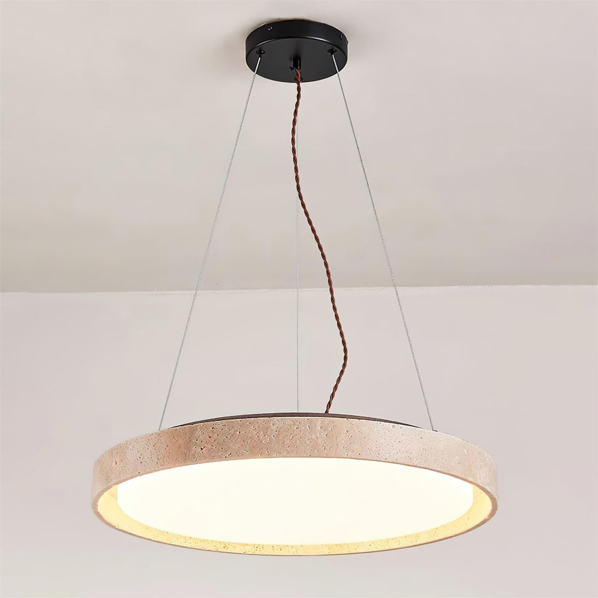 Tavaneria Pendant Light Travertine Ring