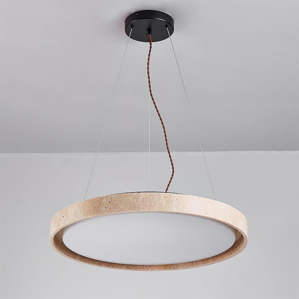 Tavaneria Pendant Light Travertine Ring