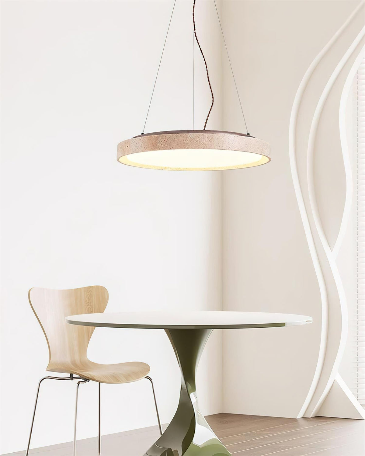 Tavaneria Pendant Light Travertine Ring