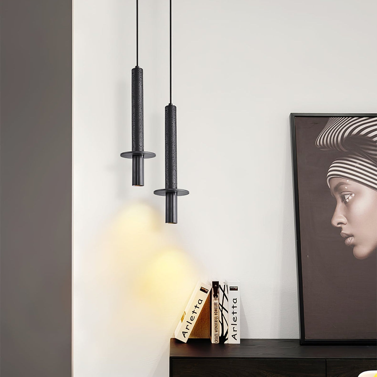 Valanise Dual Cylinder Travertine Pendant Light