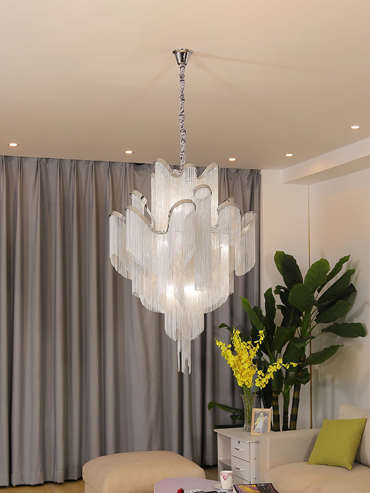 Lustra Pendant Lamp Stream Chain Nickel